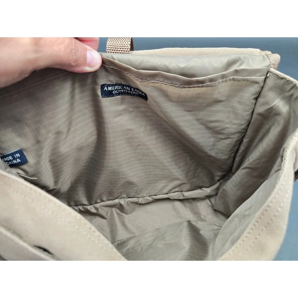 American Eagle Khaki Canvas Military Utility Crossbody Bag AE 004284 Messenger
